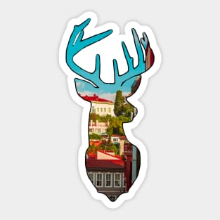 French countryside deer stag bust Sticker